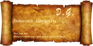 Dobrosi Gergely névjegykártya